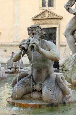 Moor fountain in Navona Square clipart