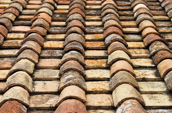 Old red roof clay tiles — Stock Photo, Image