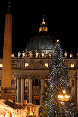 Saint Peter Basilica in Christmas time clipart