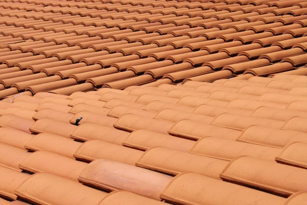 Ubin tanah liat atap merah — Stok Foto
