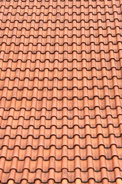 Červená střecha hliněné dlaždice — Stock fotografie