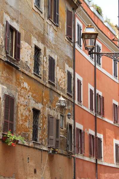 Urban scenic of Trastevere, a typical roman neighborhood