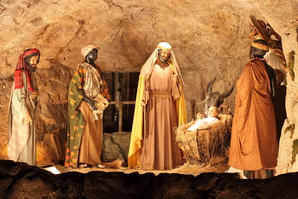 Trzech mędrców i scena Jezusa Chrystusa — Zdjęcie stockowe