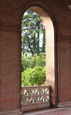 Balcony over the garden clipart