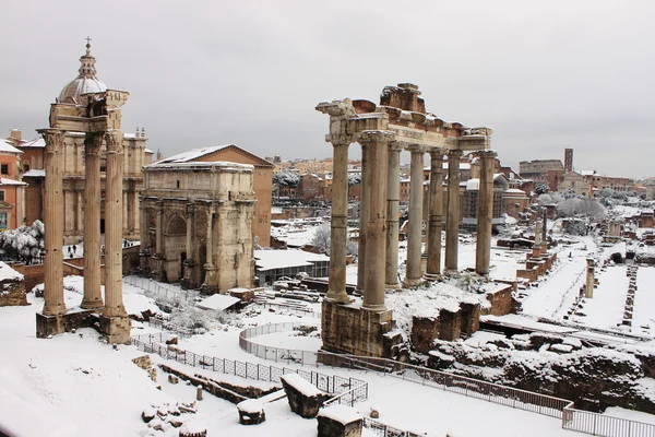 Római fórum hó alatt — Stock Fotó