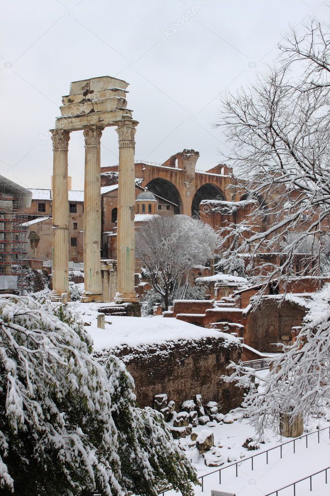 Roman Forum under snow