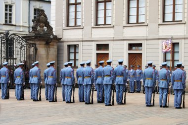 Guard change in in Prague Castle clipart