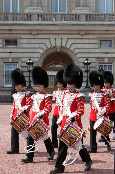 バッキンガム宮殿の警備隊変更 ロイヤリティフリーのストック写真