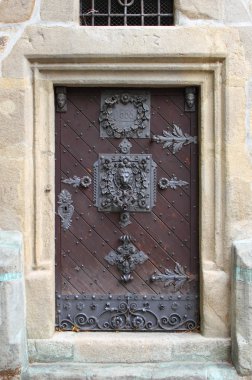 Medieval front door in Prague clipart