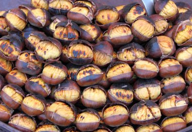 Grilled chestnuts clipart