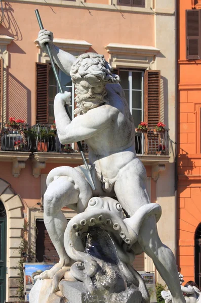 Fontana del Nettuno in Piazza Navona — Foto Stock