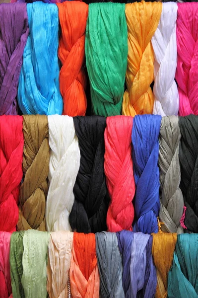 Hanging scarves — Stock Photo, Image