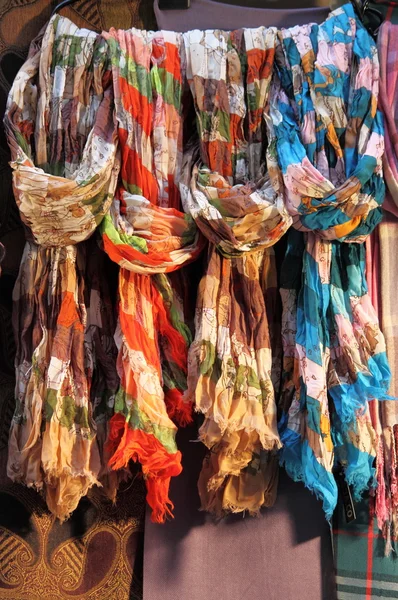 Hanging scarves — Stock Photo, Image