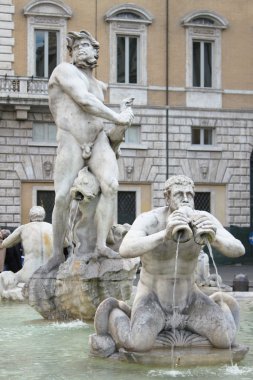 Moor fountain in Navona Square clipart