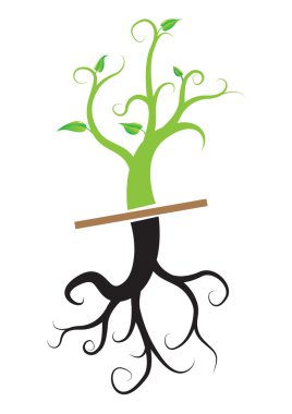 Young plant, vector clipart