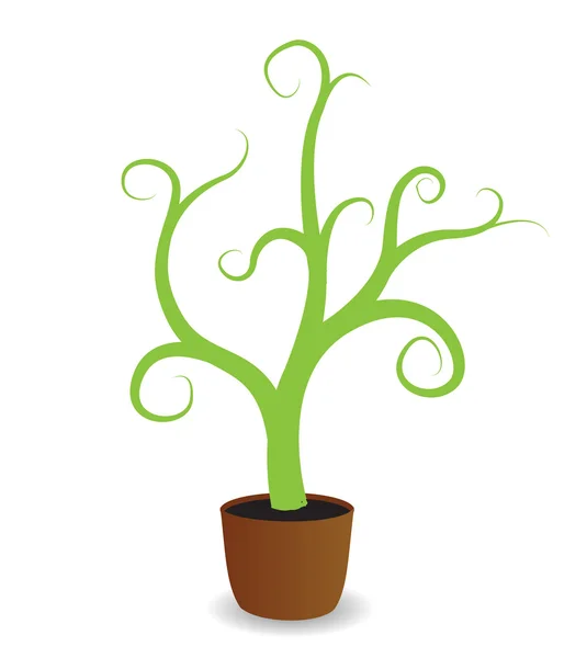 Una planta en maceta que comienza a crecer . — Archivo Imágenes Vectoriales