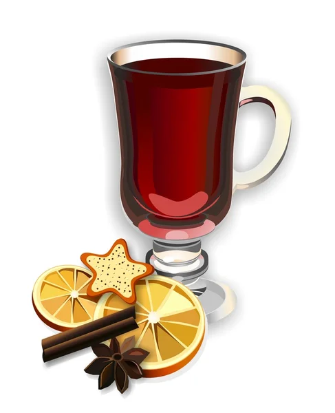 Mulled wine in the glass — Stock Photo, Image