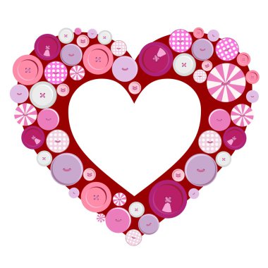 Buttons frame heart for Valentine's Day clipart