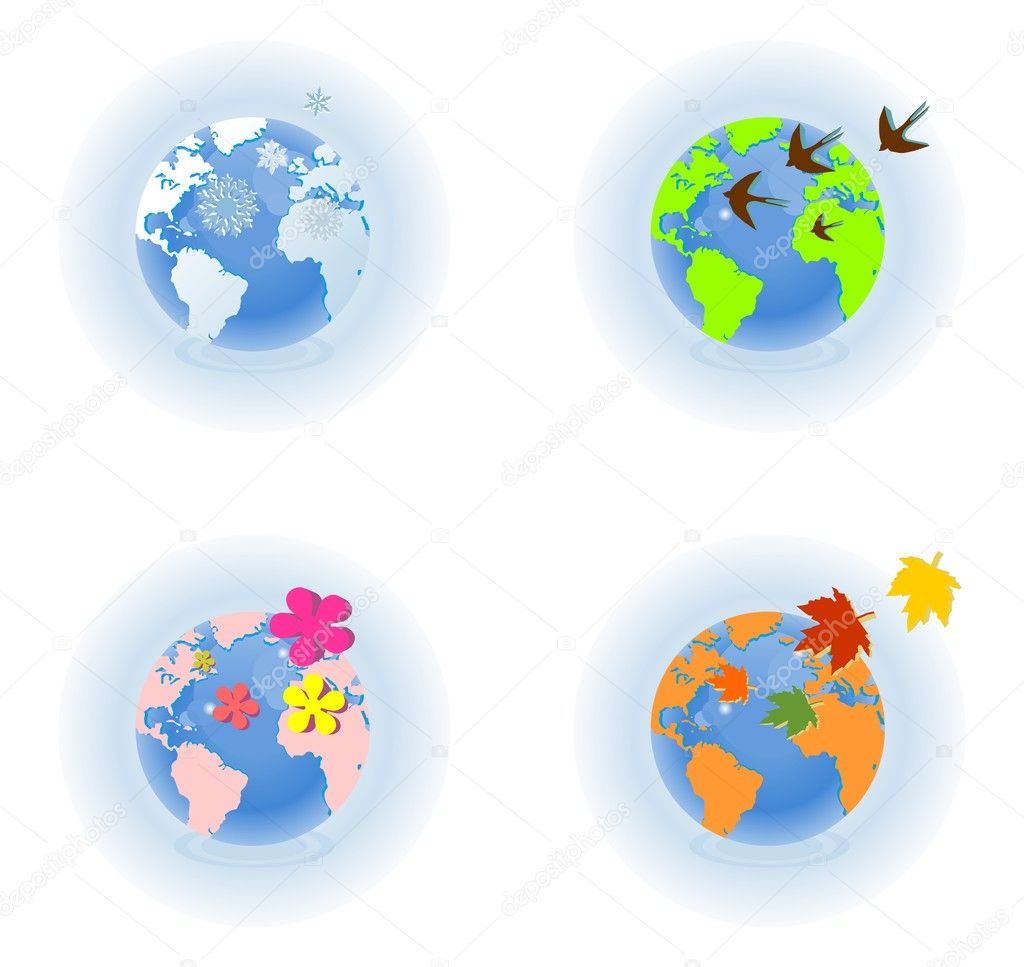 Globe during four seasons