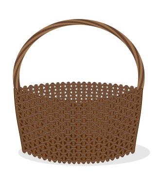 Empty vbrown basket clipart