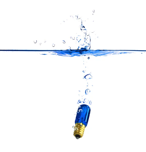 青い電球スプラッシュ — ストック写真