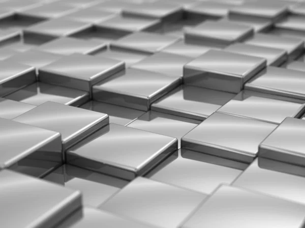 stock image Silver cubes with depth of field