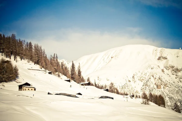 Kış ve Alpler (Livigno ve Foscagno) — Stok fotoğraf
