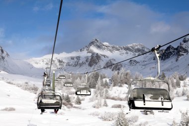 Ski lift in Italy clipart