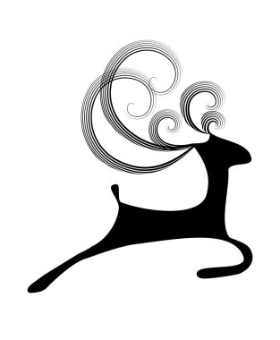 Deer curly clipart