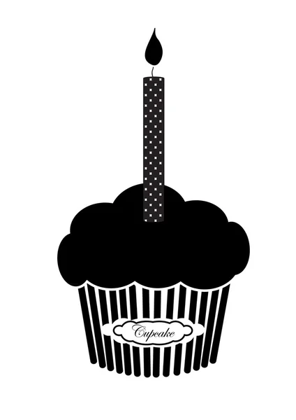 Cupcake black — Stock Vector
