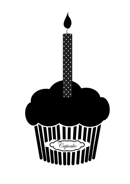 Cupcake schwarz — Stockvektor