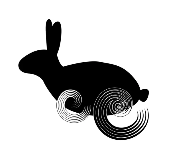 Rabbit curly — Stock Vector