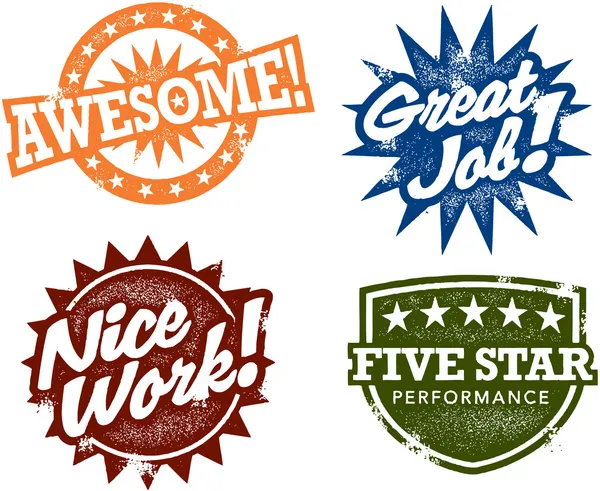 Awesome Work Stamps — Stock Vector