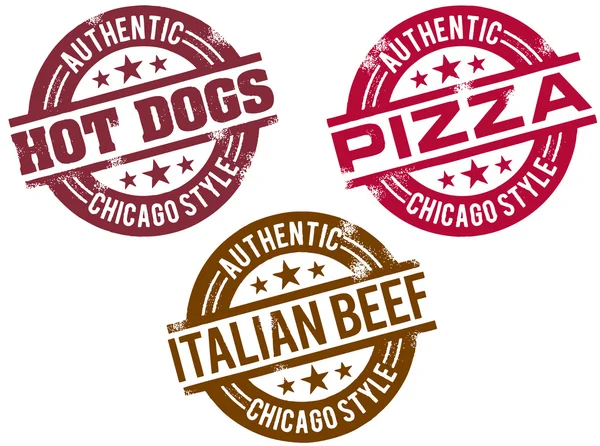 Carimbos de comida de Chicago — Vetor de Stock