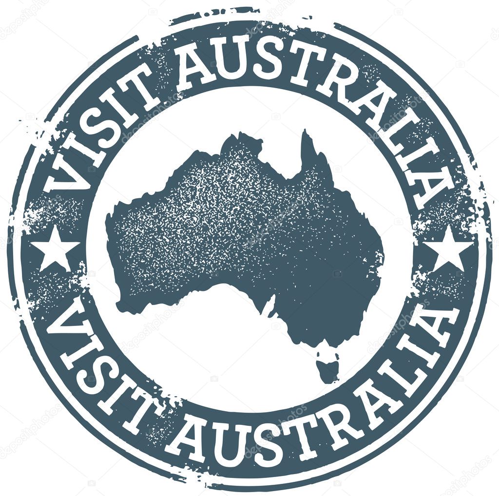 Vintage Visit Australia Stamp