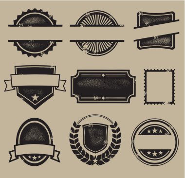 Blank Vintage Badges and Stamps clipart