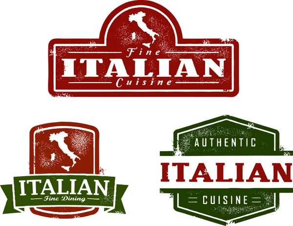 Klasik İtalyan yemek markalarıyla — Stok Vektör