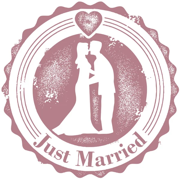 Vintage Marié Mariage Timbre — Image vectorielle