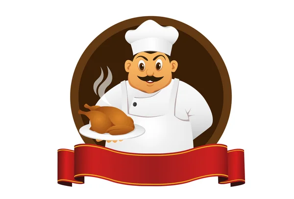 Chef with dish — Stock Vector