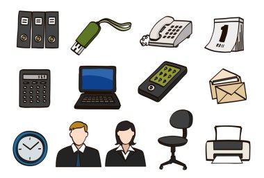 Office doodle Icon set