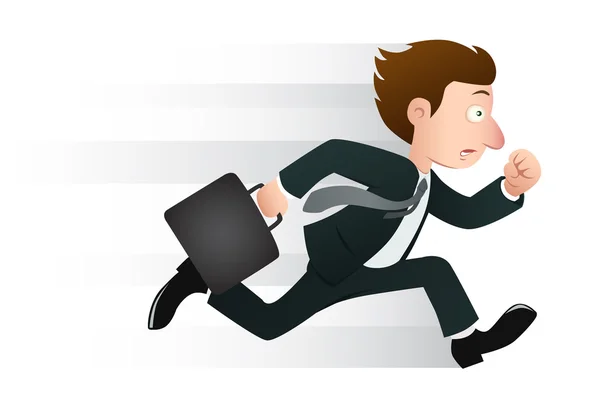 Businessman running with his briefcase — Stock Vector
