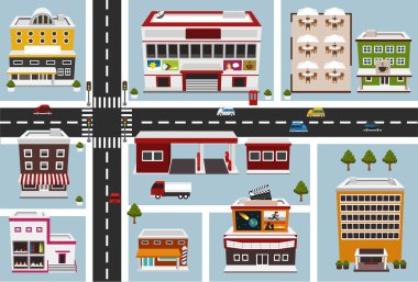 Commercial area clipart