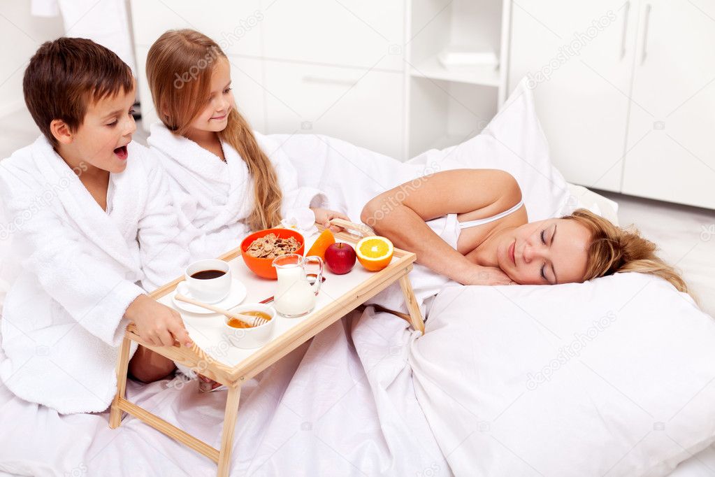 Rise and shine - breakfast in bed for mom