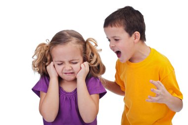 Quarreling kids clipart