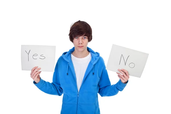 Αναποφασιστικότητα - έφηβο αγόρι με επιλογές — Φωτογραφία Αρχείου