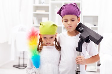 We hate these cleaning days clipart