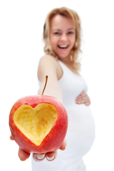 Sağlıklı beslenme sırasında gebelik kavramı — Stok fotoğraf