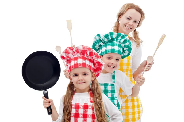 Família de chefs felizes — Fotografia de Stock