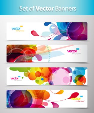 Set of abstract colorful circle illustrations. clipart