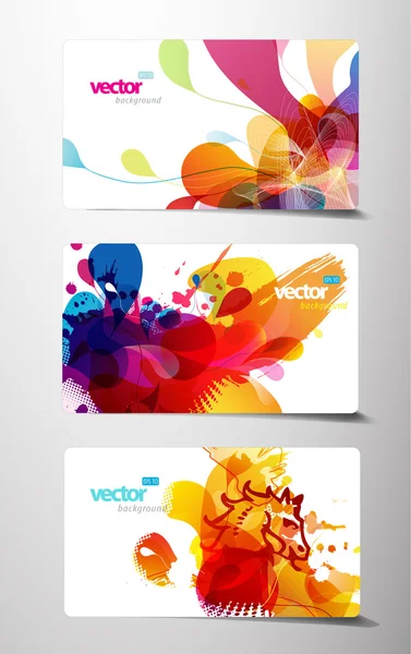 Set van abstracte kleurrijke gift cards. — Stockvector